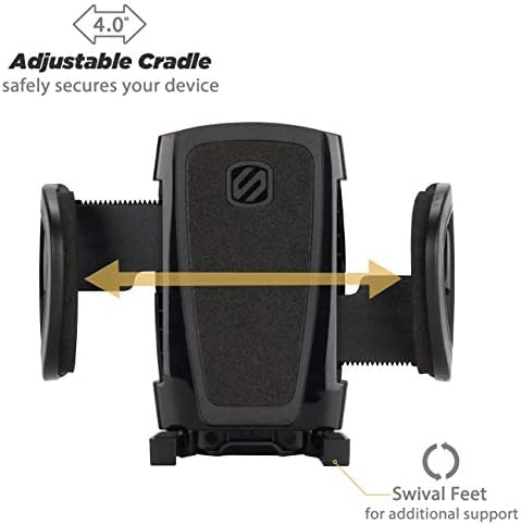 Scosche Non-Magnetic Universal Car Cell Phone Holder with AMPS Mounting Plate for ProClip Vehicle Specific Mount Bases, Mobile Stand Compatible with iPhone, Samsung, Android