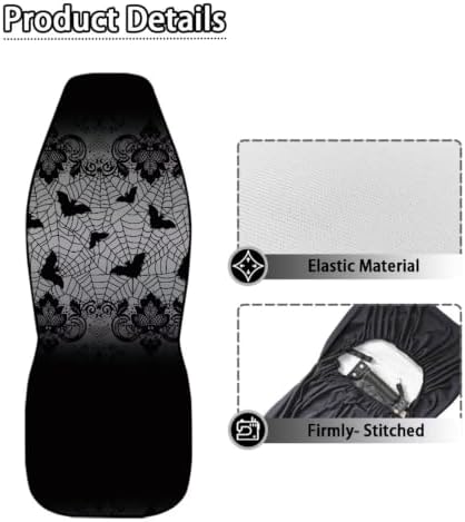 BIGCARJOB Halloween Car Seat Cover Full Set Universal Car Interior Accessories Set Women Auto Interior Seat Protector Saddle Blanket