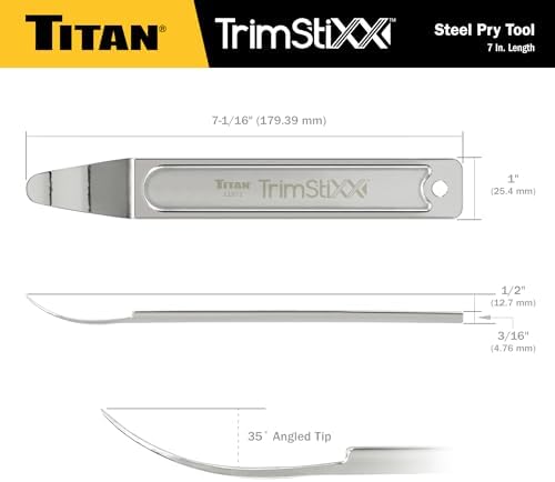 Titan 11571 Trim Stixx 7-Inch Wedge Pry Bar Tool with Razor-thin Angled Pry End - Image 3