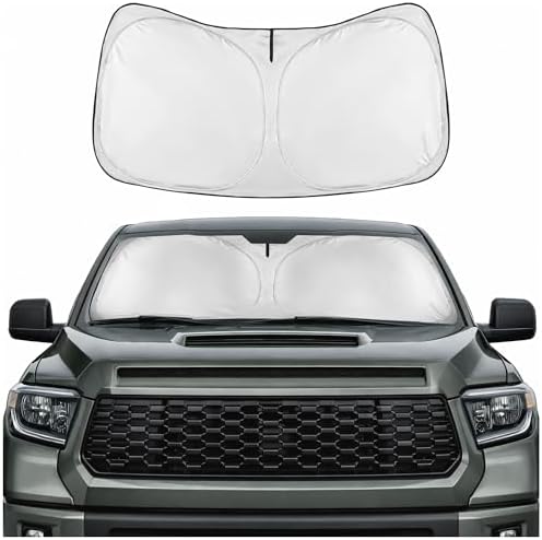 Motor Trend Windshield Sun Shade for Toyota Tundra - Tundra Accessories 2007-2021 - Custom Fit Sun Shade for Car Windshield - Automotive Toyota Truck Window Sunshade Cover for Interior Protection
