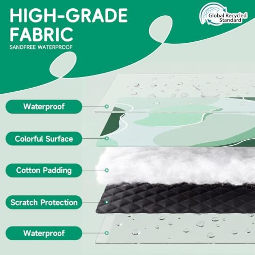 RYCHIC Waterproof Beach Blanket Picnic Outdoor Camping Mat Rug Oversized Extra Large Foldable Sandproof Sand Free Big XL Giant Towel Hawaii Honeymoon Essentials Women Summer Must Have Vacation Gift - Image 4