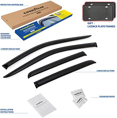 Goodyear Shatterproof Window Deflectors for Chevrolet Silverado 1500/2500/3500 2019-2026 Double Cab, Tape-on Rain Guards, Window Visors, Vent Deflector Visor, Car Accessories, 4 pcs. - GY003220LPf2