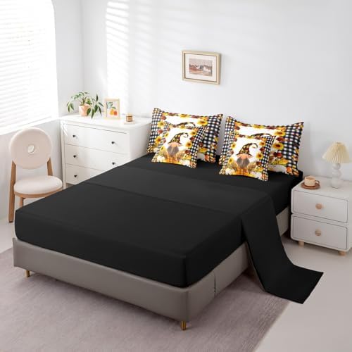 Fall Gnome Queen Comforter Set 7 Pieces Bed in a Bag Autumn Maple Leaves Bedding Comforter Sets,Thanksgiving Pumpkin Santa Dwarf Comforter with Fitted Sheets,Flat Sheets,Pillowcases & Shams - Image 4