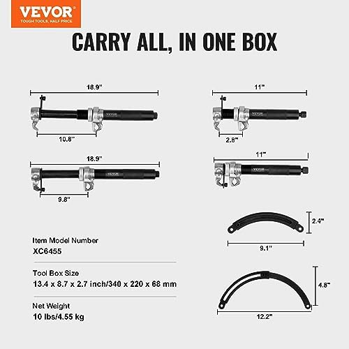 VEVOR Coil Spring Compressor Tool, 2 pcs Heavy Duty Macpherson Strut Spring Compressor Set, 2646 lbs Strut Spring Compressor with Safety Bracket and Carrying Case, for Car Truck ATV UTV - Image 7