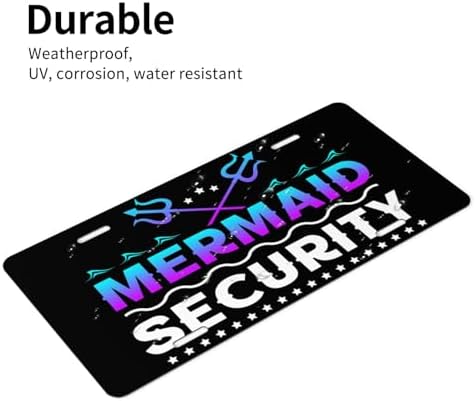 Mermaid Security Front License Plate 6" * 12" for Women