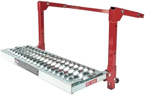 Powerbuilt Tire Step for Truck, SUV, Semi, Heavy Duty 300 lb. Capacity, Non-Slip ‘Cheese Grater’ Steel Surface, Adjusts to Fit Any Diameter Tire Up to 13 in. Wide, Folds Flat for Storage – 647596EC by PowerbuiltTools