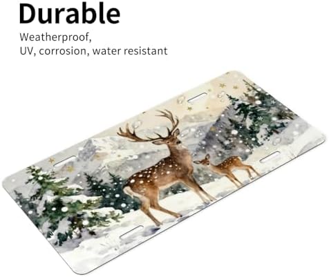 Deer Snow Front License Plate Car Decorative License Plates