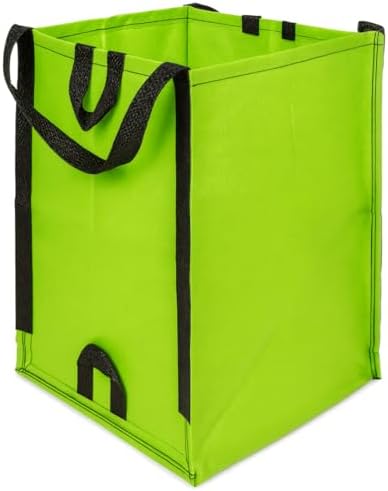 DURASACK Heavy Duty Home and Yard Bags 48-Gallon Reusable Self-Standing Lawn and Leaf Bags Garbage Can with Reinforced Handles, Lime Green, 3 Pack by DURASACK