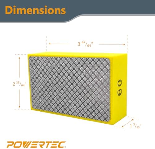 POWERTEC Diamond Hand Polishing Pads 4 Pack (60/100/200/400 Grit) 71907V - Image 7