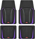 Rubbermaid Car Floor Mats Full Set – Premium All-Weather Car Mat with Brushed Aluminum Inserts, Universal Trim-to-Fit Design, Anti-Slip Backing for Cars, SUVs, Trucks, and Vans