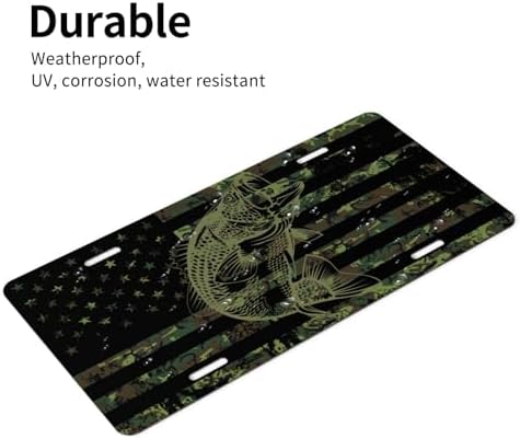 Camouflage Flag Fish Front License Plate 6" * 12" for Women