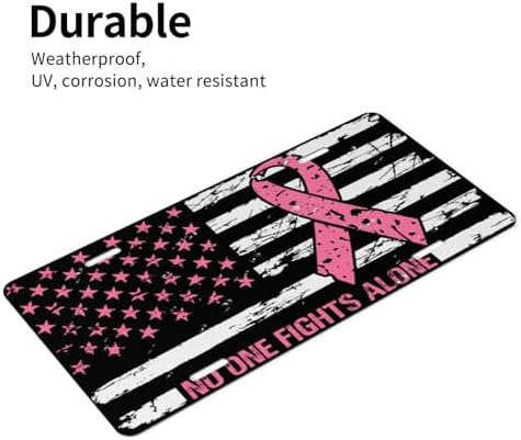 Breast Cancer Front License Plate 6" * 12" for Women