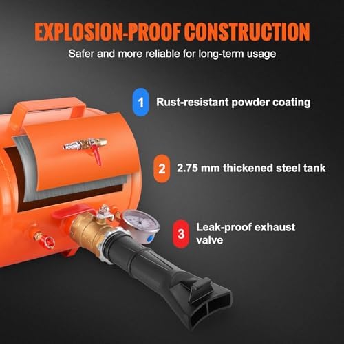 VEVOR Tire Bead Seater, 5 Gal/19L Air Tire Bead Blaster with Pressure Gauge & Handle, 145 PSI Seating Tool Inflator Tank, 85-116 PSI Operating Pressure for Car Truck ATV - Image 4
