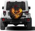 KiuLoam Fire Phoenix Spare Tire Cover with Backup Camera Hole Universal Sunscreen Waterproof Wheel Covers for Trailer RV SUV Truck and Many Vehicles (16" for Diameter 29"-31")