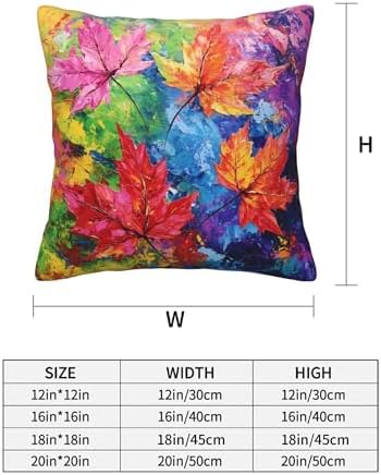 Colorful Autumn Maple Leaf Throw Pillow Covers 18x18 inch Set of 2 Pillow Case Cushion Cover for Home Sofa Couch Living Room Car Decor - Image 3