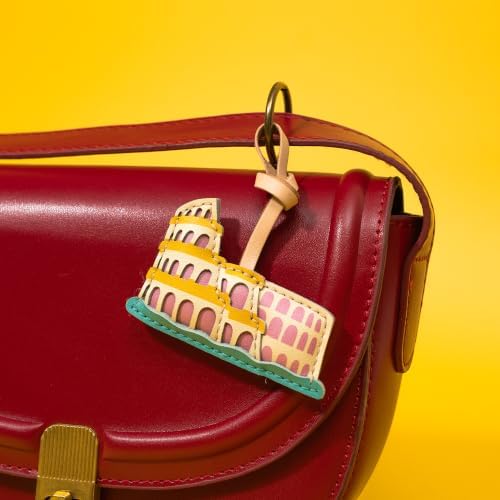 Travel Icon Leather Bag Charm - Unique Keychain Purse Charm For Handbags