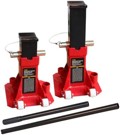 Big RED Torin 7 Ton Heavy Duty Jack Stands: Pin Style Jack Stand with 2 Casters and Handle, Easily Portable Car Stand for SUV, Trucks and Pick Ups - Red by BIGRED