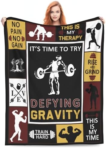Weightlifting Blanket Weightlifting Throw Blanket Fitness Sport Lover Gifts for Men Women Girls Stuff Fleece Flannel Plush Bedding Decor for Gym Bed Sofa Stadium Gymnasium 60"X80" - Image 2
