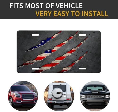 Torn American Flag Front License Plate 6" * 12" for Women