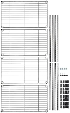 Amazon Basics 4-Shelf Adjustable Storage Shelving Unit for Garage, Steel Wire Rack, 200 Pound Loading Capacity per Shelf, 13.4"D x 23.2"W x 48"H, Chrome - Image 7