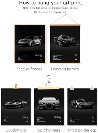 CSLGQGV Car Poster Vintage Racing Car Wall Art Supercar Canvas Prints Painting For Men Room Pictures Guys Dorm Room Aesthetics Decor Bedroom Office (Unframed,12×16inch,6pcs) black - Image 7