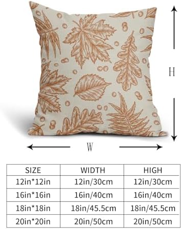 Fall Pillow Covers 22x22 Set of 2 Burnt Orange Maple Leaf Print Autumn Colored Harvest Decorative Outdoor Pillowcases Farmhouse Throw Cushion Case Decor for Home Couch Sofa Bed - Image 5