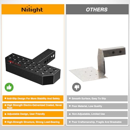 Nilight 11.9" Hitch Step with 2" Hitch Receiver for Pickup Truck Car SUV