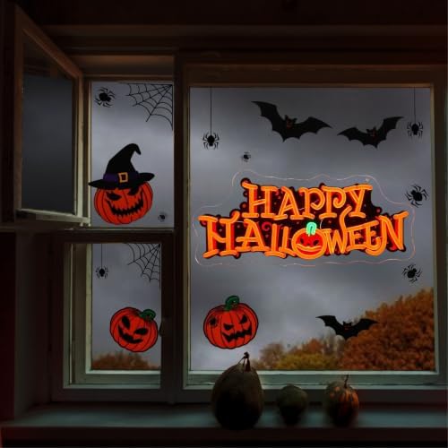 Happy Halloween Neon Sign UV Pumpkin Halloween LED Light, 16.9"x7.3 - Image 5