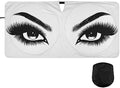 Women Eyes Makeup Windshield Sun Shade Car Foldable Sunshade Front Window Visor Protector Blocks UV Rays Heat Keep Vehicle Cool (59 x 30 in)