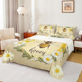 Erosebridal Kawaii Honey Bee Bedding Set Twin Cute Geometric Honeycomb Bed Sheets Farm Rustic Daisy Sheet Set for Kids Girls Teen Women,Soft Honey Bee Fitted Sheet + Flat Sheet + 1 Pillow Case by Erosebridal