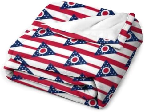Socira Ohio Flag State Blanket Throw Blanket Ohio Flag State Gifts for Women Men Soft Sofa Throws for Travel Camping Bed Home Decor Car Birthday Gift 60"*80"（150 * 200cm） - Image 3