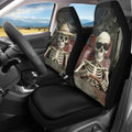Bulopur Funny Skull Print Car Seat Covers Front 2 Pack Stretchy