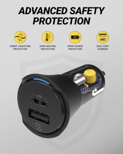 Scosche PowerVolt Power Delivery 32W Dual Port USB-C Car Charger Adapter