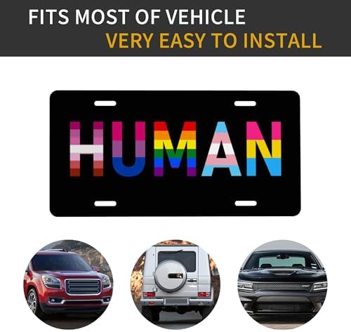 Front License Plate LGBT Human Vanity Plates Aluminum for Women