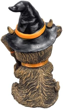 Halloween Highland Cow LED Statue, Witch Broom Decor - Image 7