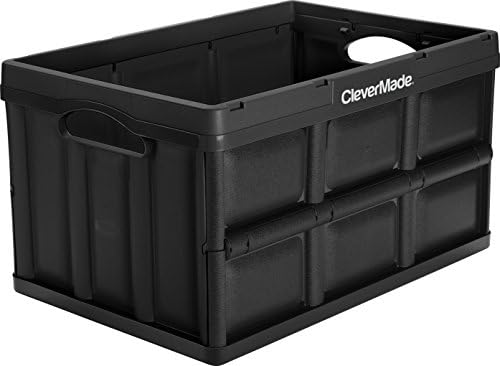 CleverMade Collapsible Storage Bins, 46L 1 Pack, 75 lb Stackable, Obsidian by CleverMade