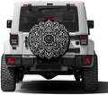 KiuLoam Tribal Ethnic Floral Mandala Spare Tire Cover with Backup Camera Hole Universal Sunscreen Waterproof Wheel Covers for Trailer RV SUV Truck and Many Vehicles (17" for Diameter 31"-33")