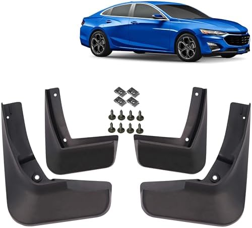 Goodyear Mud Flaps for Chevrolet (Chevy) Malibu 2016-2018, Pair, Heavy-Duty Thermoplastic, Custom Fit, Easy to Install, Road/Weather Durability, Car Accessories - GY004709