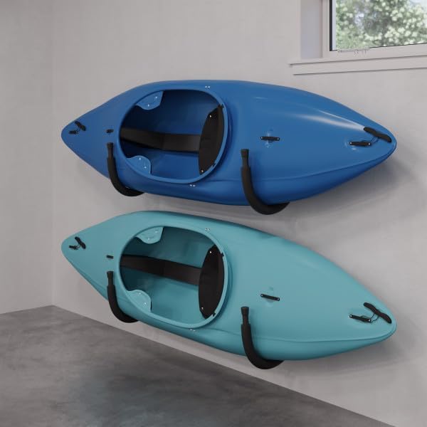2-Pack of Kayak Storage Hook Sets - Kayak Wall Mount Hangers with 100lb Capacity Per Pair for Paddleboards, Surfboards, - Image 2