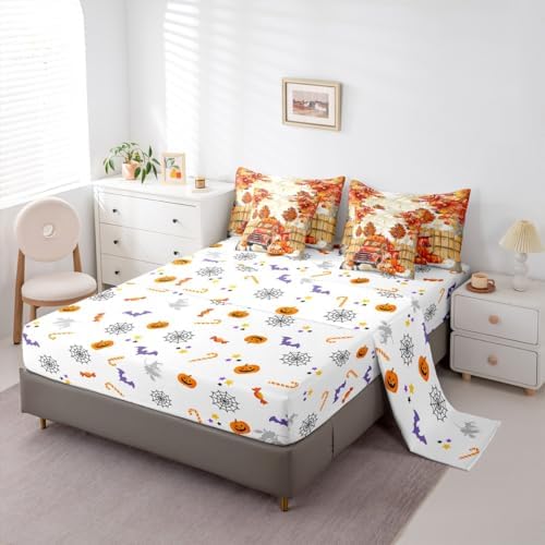 Erosebridal Thanksgiving Pumpkin Bed in A Bag Queen Comforter Set 7 Piece - Image 4