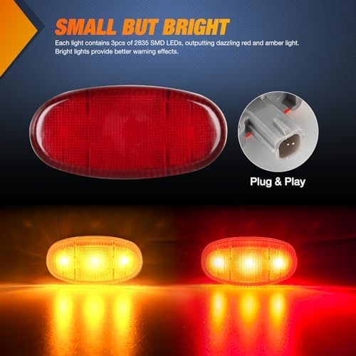 Nilight Wheel Fender Side Marker Lights For 2011-2022 Ford F250 F350 F450