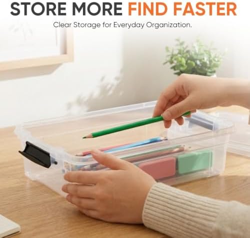 Superio 2.3 Quart Clear Plastic Storage Containers with Lids, Stackable Organizer Bins, BPA-Free Storage Boxes for Home, Office, Dorm & Classroom, 18 Pack - Image 2