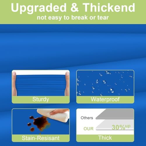 QIKSION 2 Pack Blue Plastic Tablecloth, Blue Table Cloth Disposable - Image 3