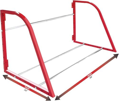 HyLoft Model 01012 Tire-Loft Multi Tire Storage System Rack, Adjustable Width of 36 Inches to 48 Inches, Holds Up To 375 Pounds, Red by Hyloft
