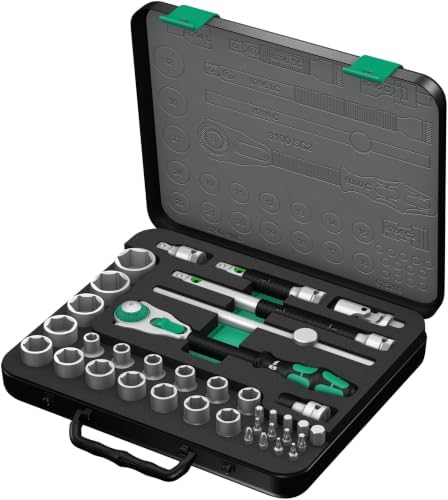 Wera 8100 SC 2-1/2-Inch 1/2-Inch Dr. Set 2, Multi-Color, Alloy Steel by Wera