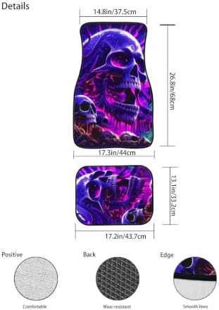Fantasy Skull Floor Mats for Cars All Weather,4-Piece