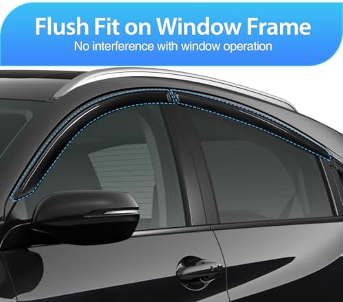 Nilight Tape-On Rain Guards for GMC Acadia 2007-2016, 4PCS