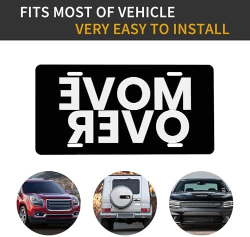 Front License Plate Move Over Black Vanity Plates Aluminu for Women