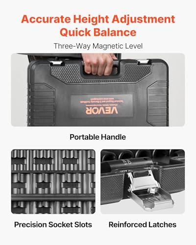 VEVOR Impact Socket Set, 26pcs x 1/2inch Metric 10mm-36mm Impact Sockets, 6-Point Deep Socket Rugged Construction High-torque, Cr-V 1/2 Inches Drive Socket Set Impact with a Storage Cage - Image 6
