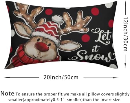 Merry Christmas Reindeer Pillow Covers 12x20 Set of 2 Highly Absorbent - Image 4